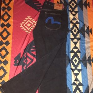 Evisu gene dark blue denim